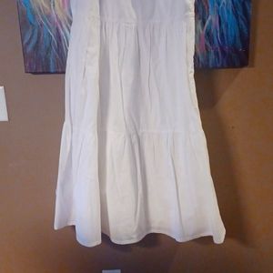 J Crew white tiered midi dress